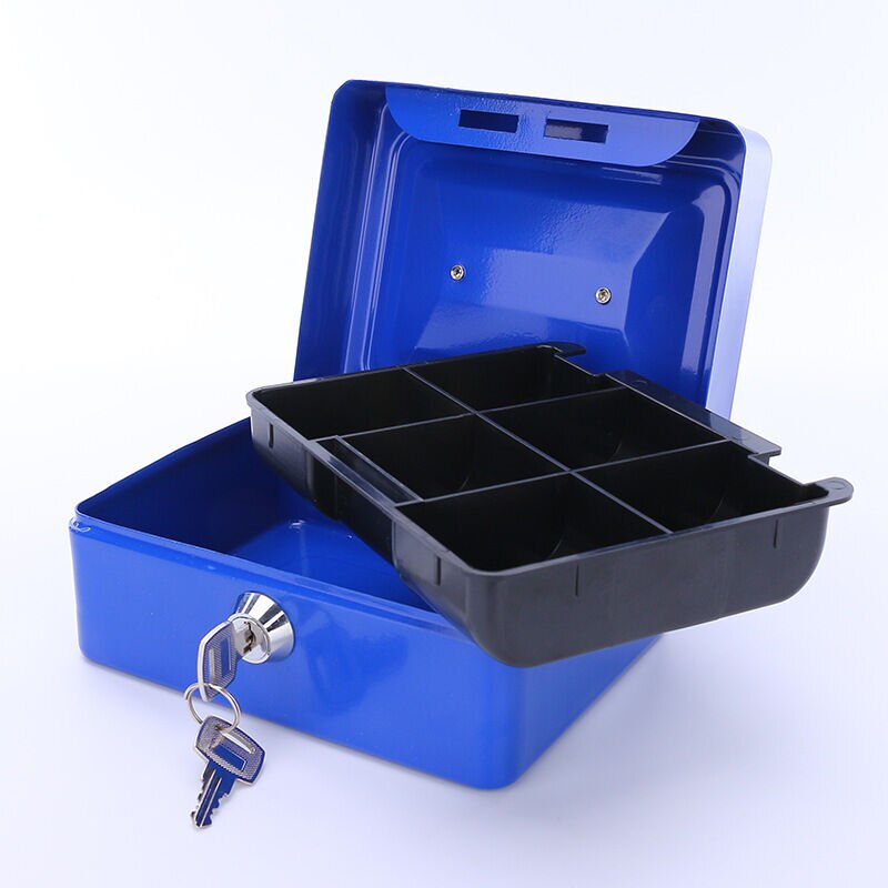 Security Box, Portable Iron Petty Lockable Cash