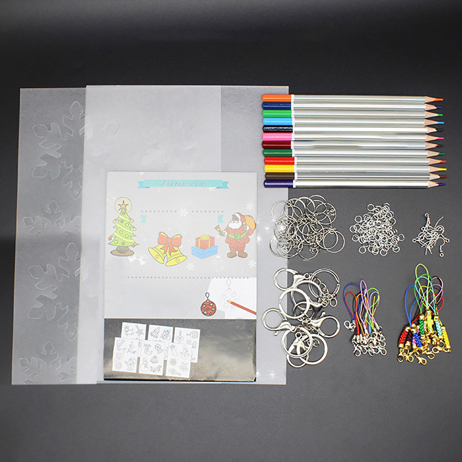1 Set Shrinky Art Paper Heat Shrink Sheet Plastic Kit Hole Punch Keychains Pencils DIY Color Lead Manual Heat Shrink Film Tool