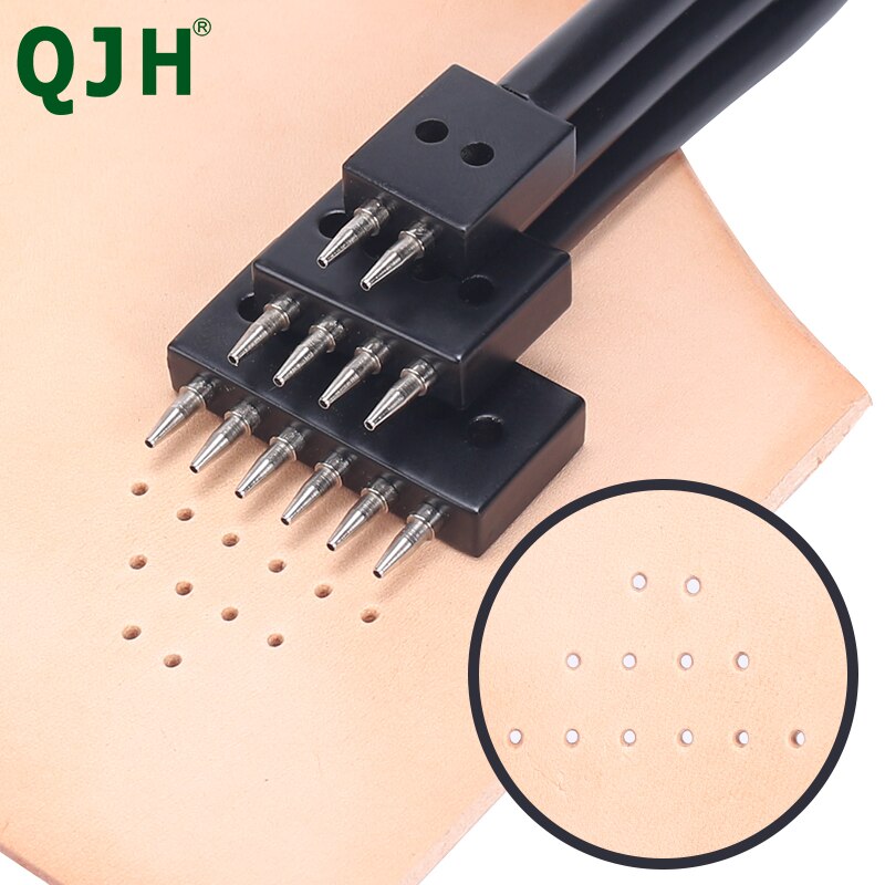 Leather Hole Punch Craft, Round Hole DIY Sewing Chisel Leather Working Tool, 4 5 6mm Spacing Leather Hole Punch, 2/4/6/Holes