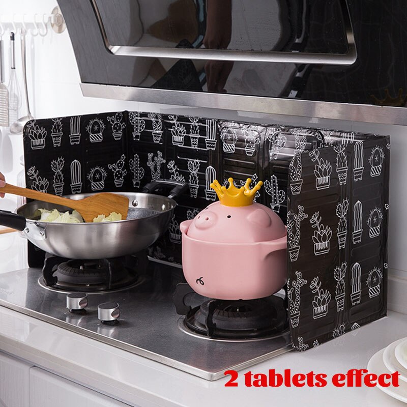 Aluminum Foldable Splatter screen Kitchen Tool Gas Stove Baffle Plate Frying Pan Oil Splash Protection Screen Kichen Accessories
