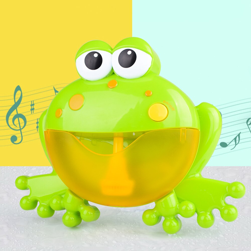 Baby Bath Bubble Machine Bathroom Accessories Sets Big Frogs Automatic Bubble Maker Blower Music Maker Bathtub Soap Machine: Green