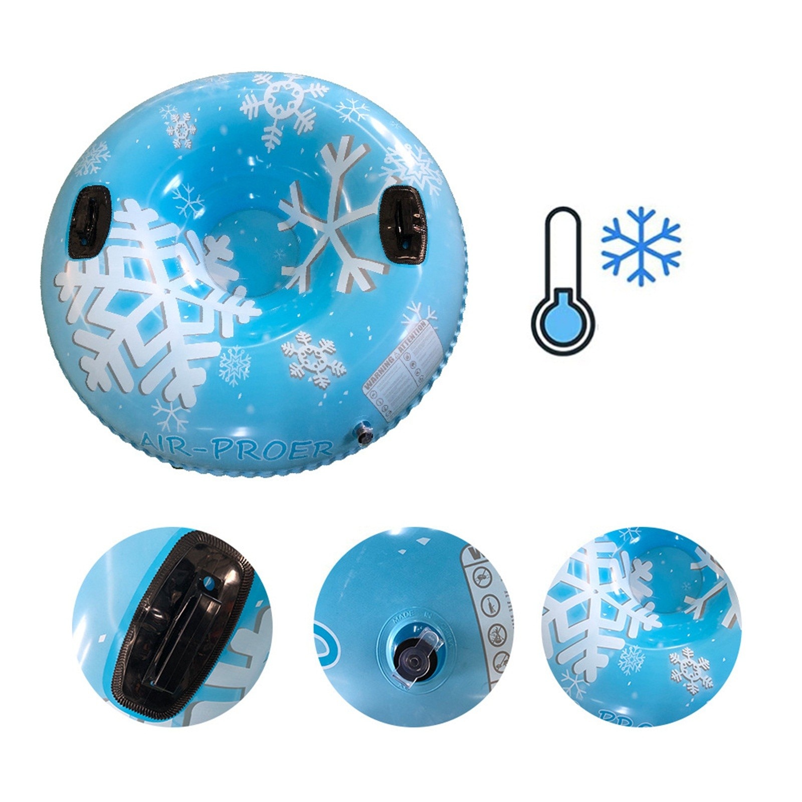 Ski Circle Skiing Board PVC Winter Inflatable Ski Circle With Handle Durable Children Adult Outdoor Snow Tube Skiing Accessories