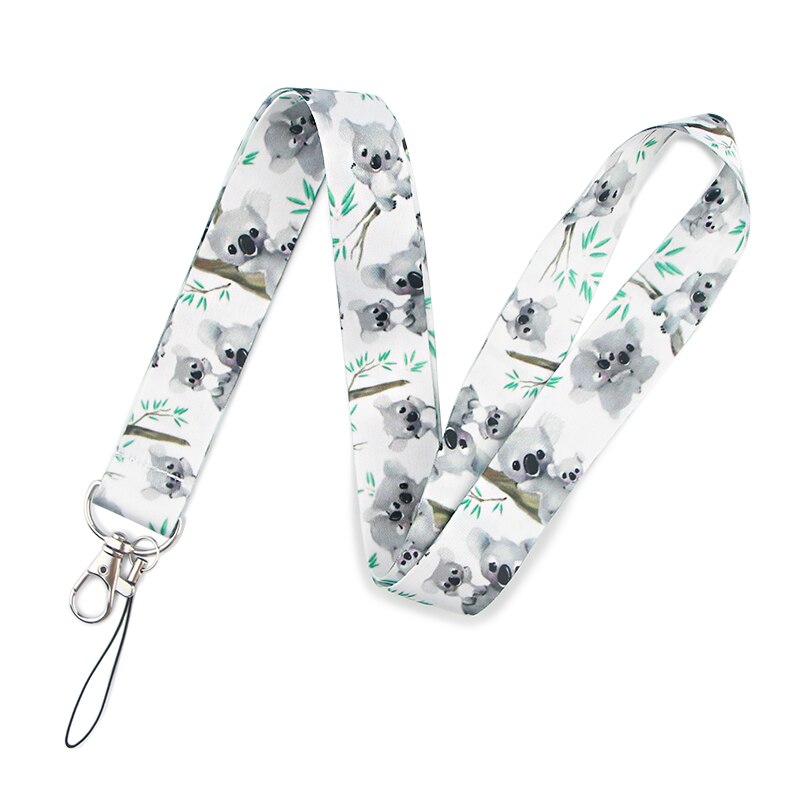 Llavero LT683 con correa para el cuello, Soporte para tarjeta de identificación, cuerda para colgar, accesorios para llaveros,: Plata