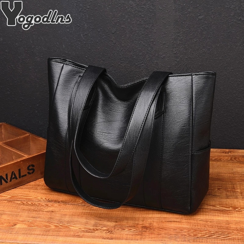 Sacs à main en cuir PU pour femmes, fourre-tout de grande capacité, fourre-tout rétro de styliste à Double sangle, sac à bandoulière, sac de shopping