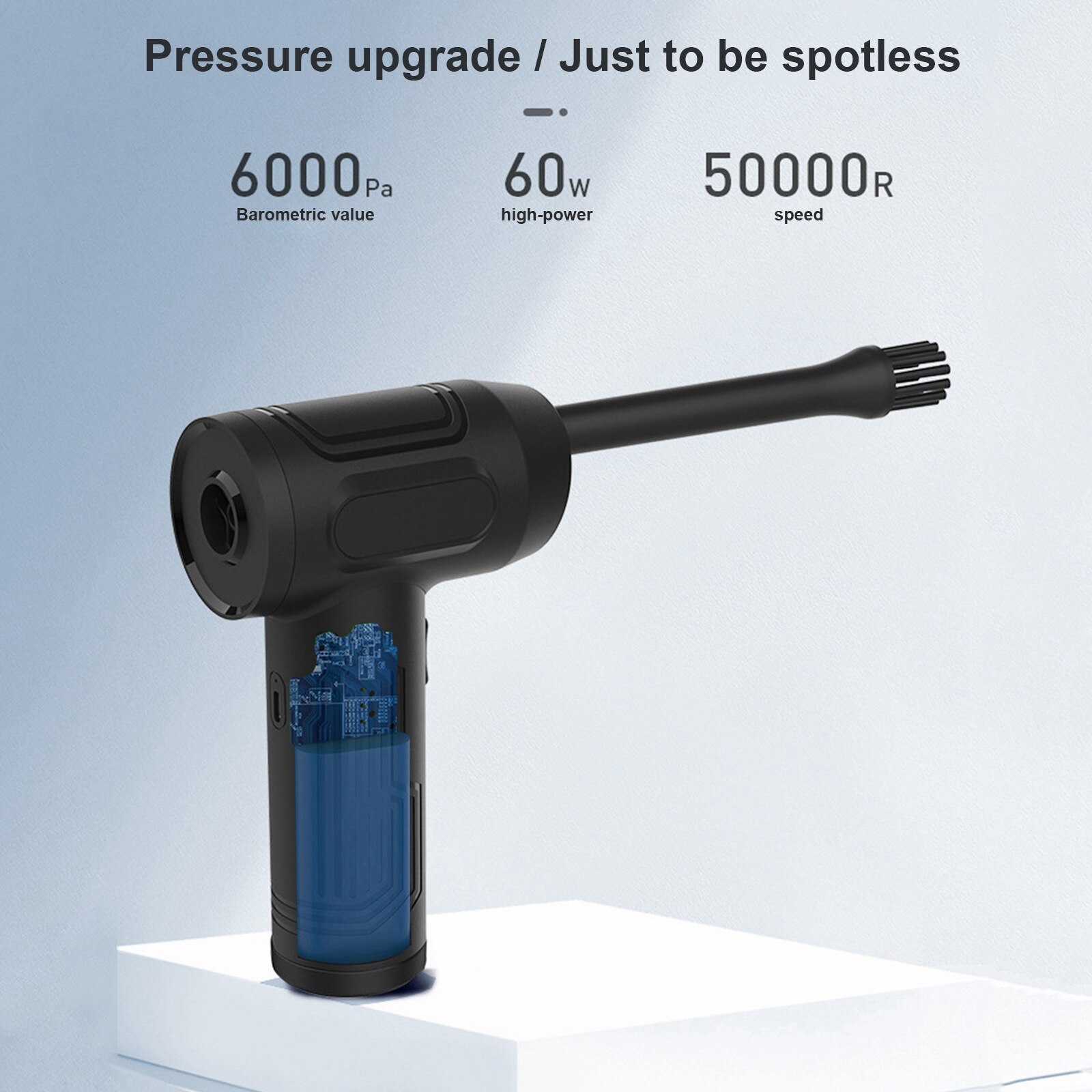 Snoerloze Elektrische Air Duster Handheld Auto Computer Toetsenbord Schoonmaken Blower Usb Oplaadbare Dust Blower Tool 50000 Rpm 60W