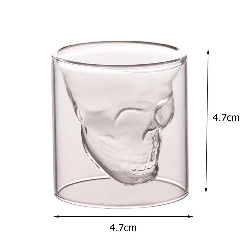 Verre à liqueur Transparent pour whisky et Tequila, , tête de crâne, drôle, fête, vin, bière, Bar,