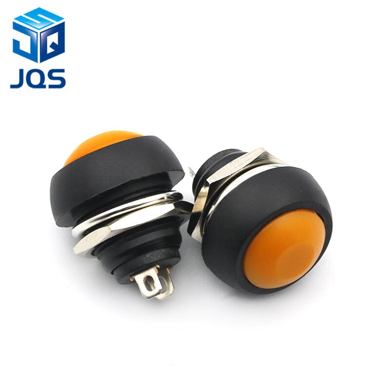 12mm PBS-33B Waterproof Momentary ON OFF Push Button Swithch Mini Round Switch: Orange