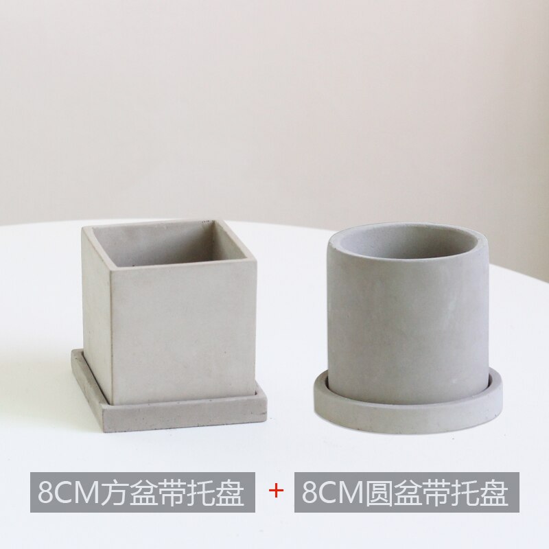 Rechthoekige Cement Bloempot Nordic Creatieve Combinatie Bloempot Woninginrichting Decoratie: C