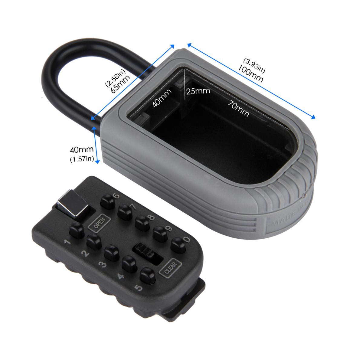 Key Lock Box Wall Mounted Aluminum alloy Key Safe Box Weatherproof 10 Digit Combination Key Storage Lock Box Indoor Outdoor