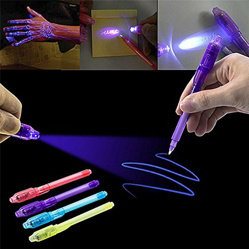 2/4/8/14Pcs Uv Licht Pen Onzichtbare Magische Potlood Secret Fluorescerende Pen Voor Schrijven Pad kids Kind Tekenen Schilderen Board Kid Gif