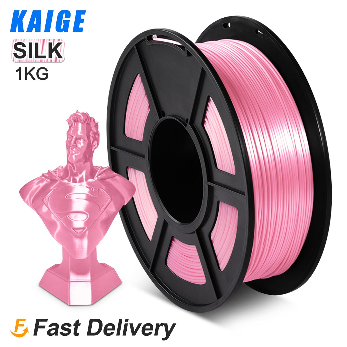 Filamento de seda PLA, 1KG, Efecto 1KG, para impresoras 3D, 1,75 MM, 2.2lbs, recargas de textura de seda blanca, Material Biodegradable: SILK-Pink