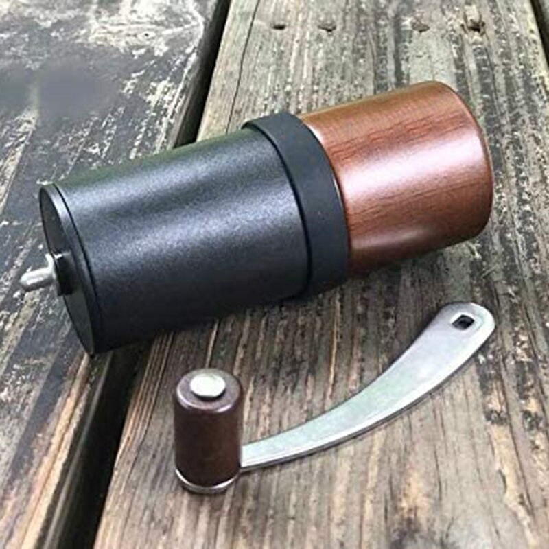 Handmatige koffiebonenmaler, mini houten juglans nigra roestvrijstalen molen draagbare reiskoffie