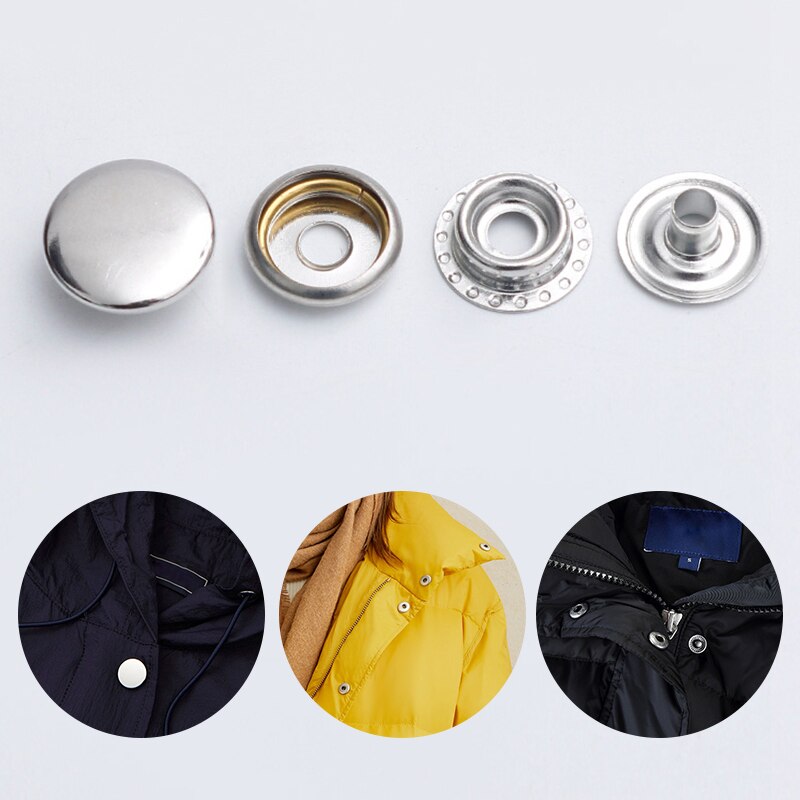 1 Set 12/13/15/17/20Mm Metaal Messing Drukknopen Naaien Knop Snap Fasteners naaien Lederen Craft Kleding Tassen