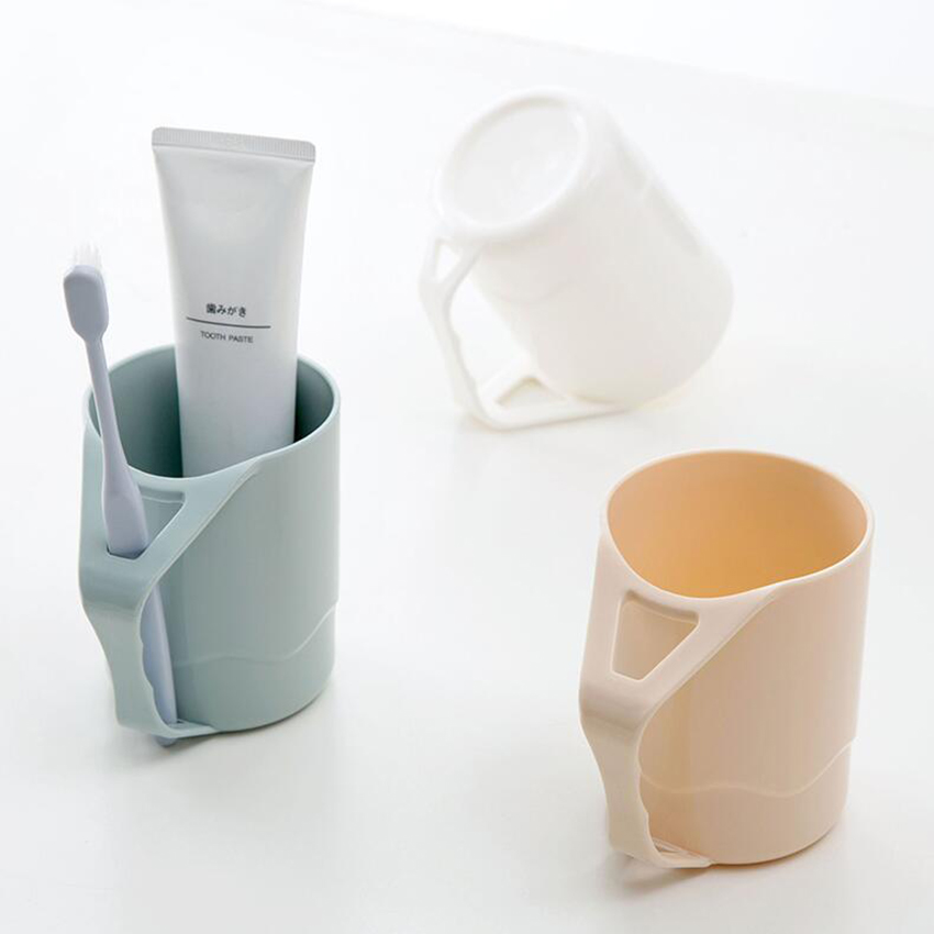 390ML Water Cup Mugs Eco Friendly plastic Tooth Brush Holder Home Unbreakable Mug Tea Coffee Milk Cup Rinsing Mug