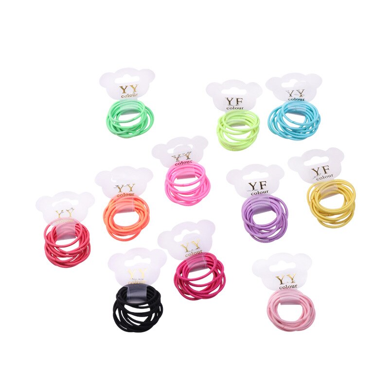 Lot d'élastiques en Nylon pour filles, couleurs acidulées, 3CM, lot de 30 pièces, bandes de caoutchouc pour enfants, porte-queue de cheval, accessoires pour cheveux