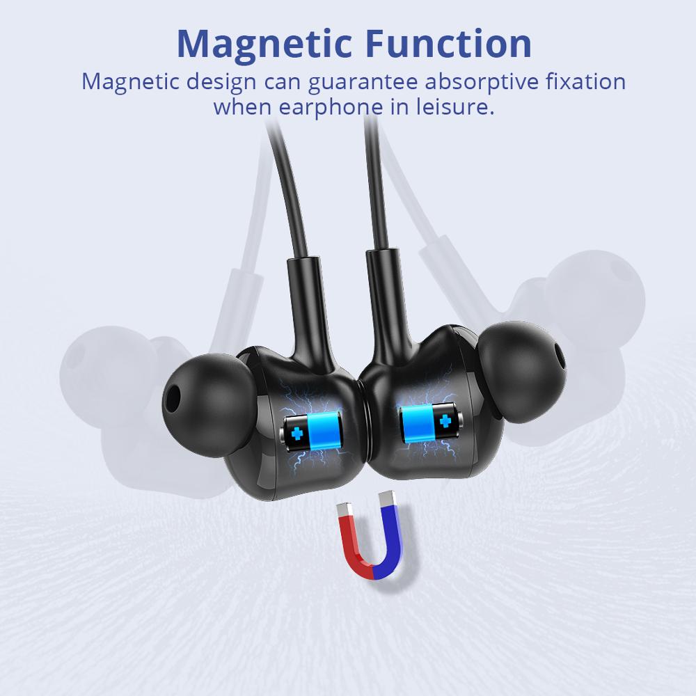 Langsdom  l17 draadloze hoofdtelefoon bluetooth 5.0 oortelefoon voor telefoon iphone headset magneet oordopje met microfoon stereo bluetooth oortelefoon