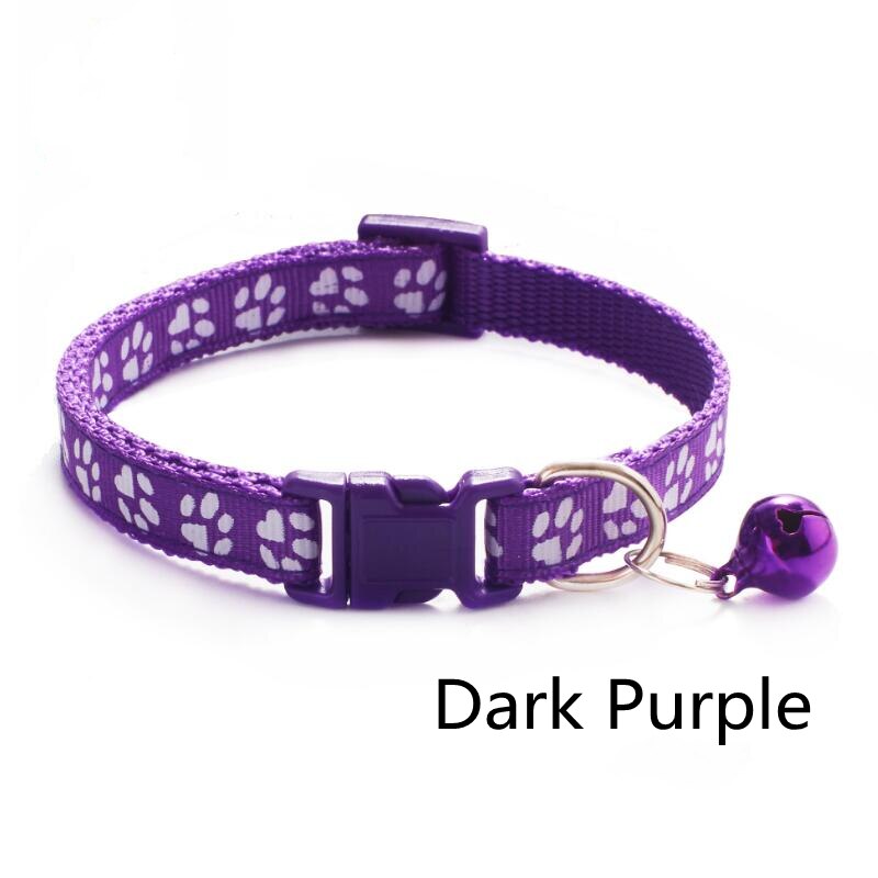 Collier avec clochette pour animal de compagnie,accessoire coloré pour chat, avec boucle réglable, sangle pour chats et petits chiens, Chihuahua: Dark Purple