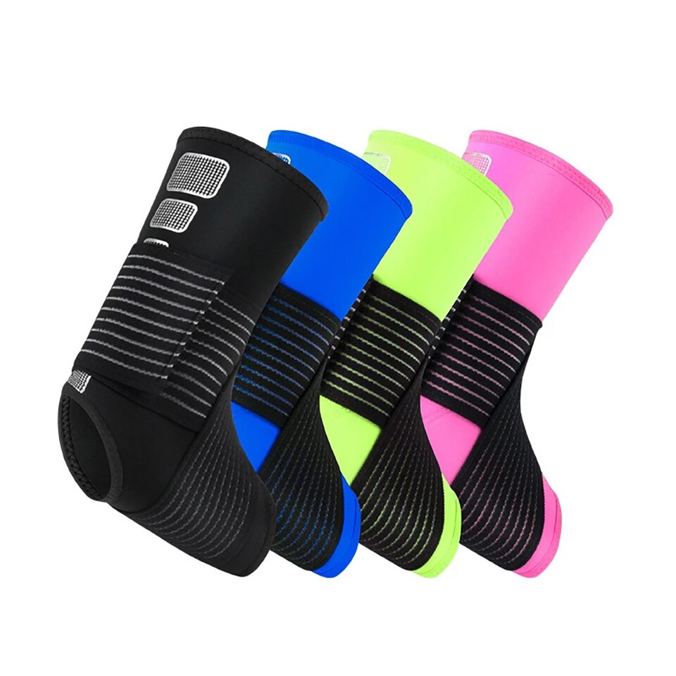 1pcs Elastic Ankle Support Brace for Basketball Sprain Prevention Adjustable Sports Compression Bandage Ankle Guard