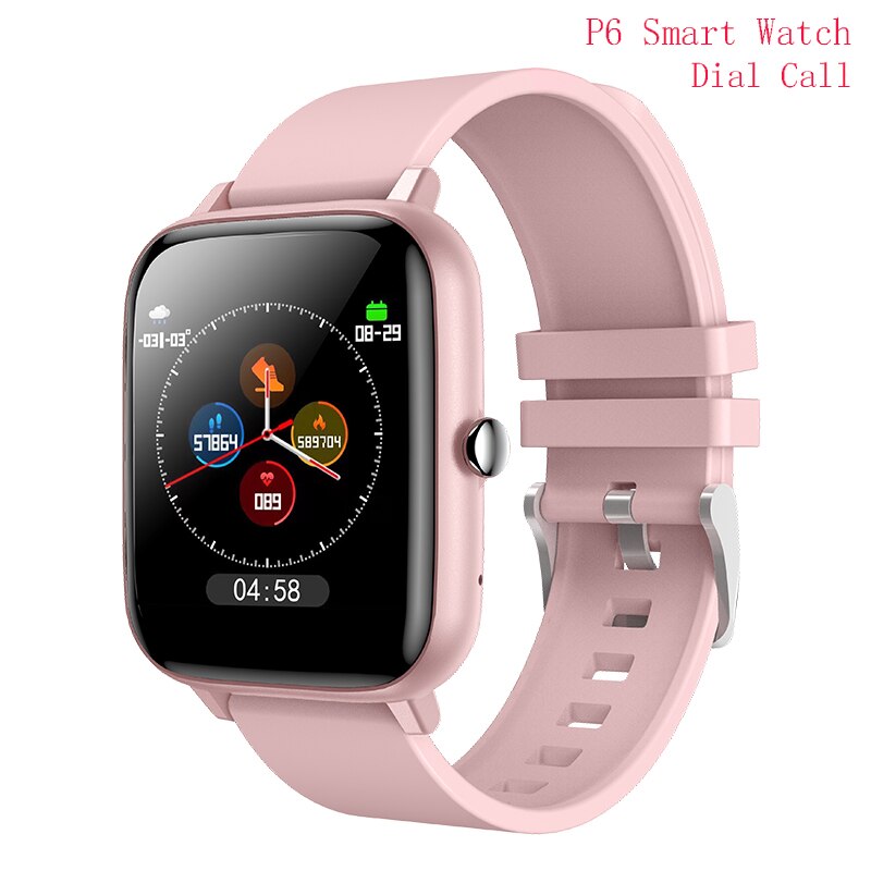 Smart Uhr P6 Frauen Blutdruck Monitor Fitness Tracker Sport Bluetooth Smartwatch D20 Pro Uhr für xiaomi apple PK i5: P6 Pink