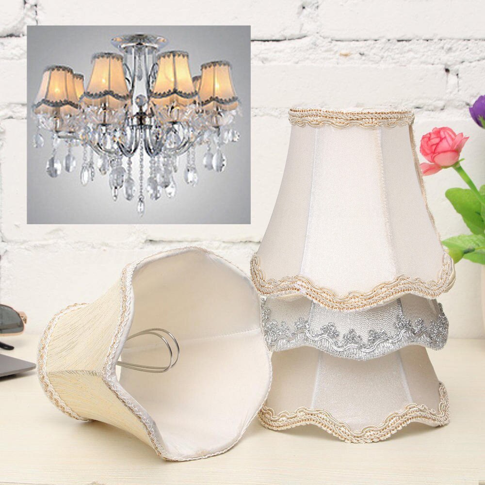 Classique dentelle abat-jour petit tissu plafond lustre lumière couvre lampe de Table couverture maison salon décoration