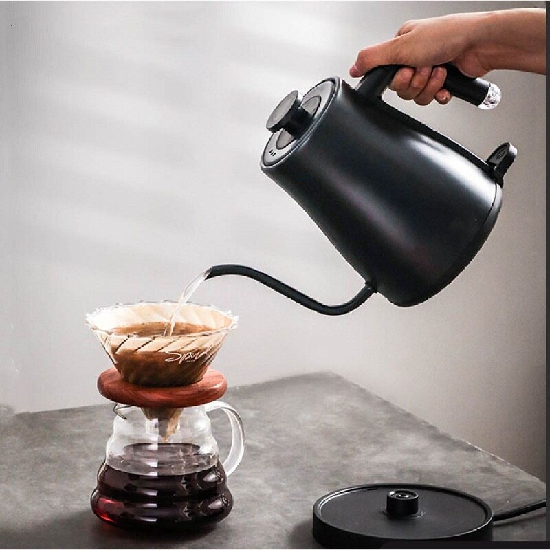 1500W Electric Kettle Household Retro Coffee Hand-Made Kettle Tea Brewing Kettle Coffee Maker Kitchen Appliance 1L