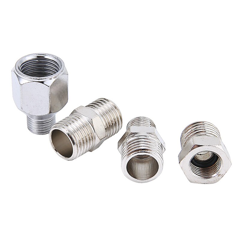 Kit de adaptador de aerógrafo, juego de conectores plateados para compresor y manguera de aerógrafo, adaptadores, suministros de herramientas, accesorios, 4 Uds.