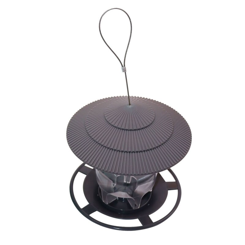 Wild Bird Feeders Plastic Hanging Bird Feeder with Perch for Outside Squirrel Proof Rainproof Garden Yard Decoration: Gray