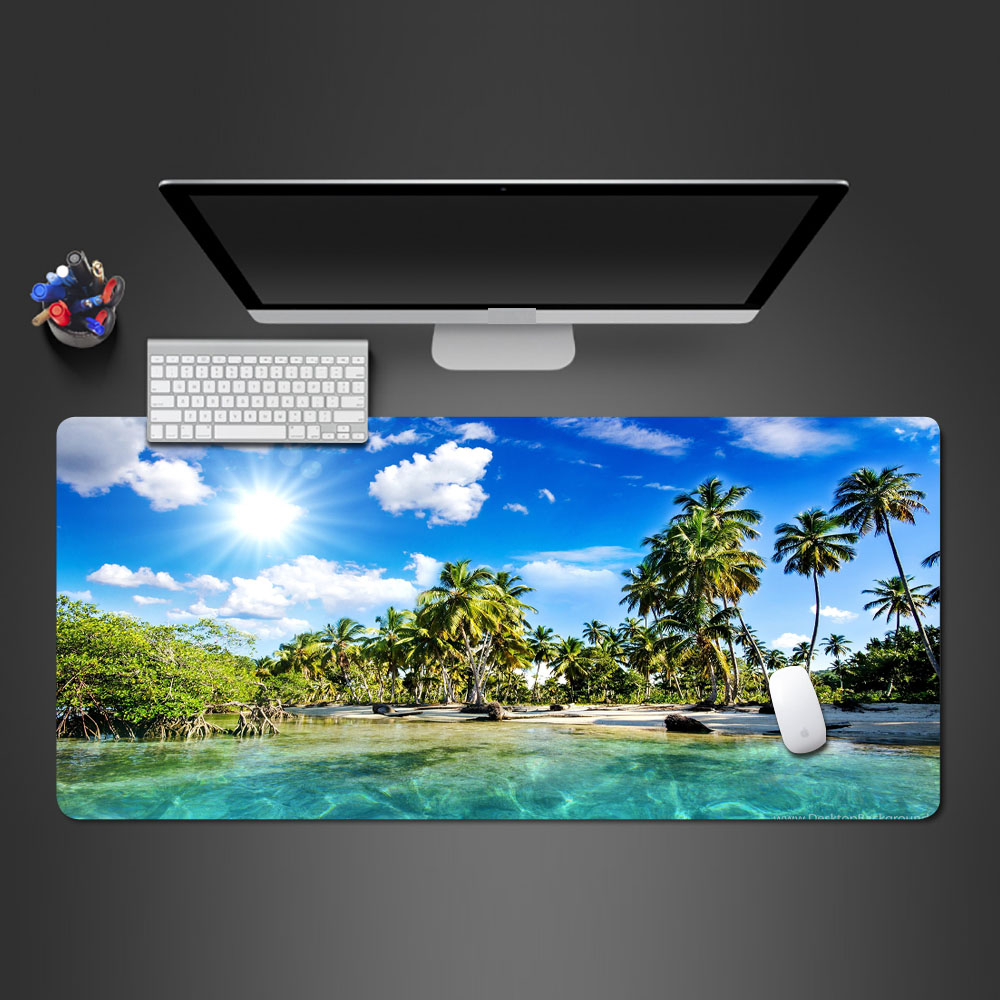 Natureza mousepad 400x900 grande mouse pad nuvem xxl azul tapetes de mesa jogos praia tapete escritório acessórios para computador