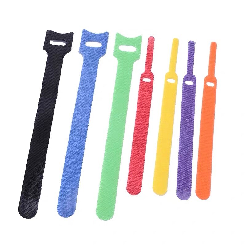 50 stuks/partij 12mm * 150mm nylon omgekeerde gesp klittenband magische haaklusbevestiging kabelbinders klittenbandband klevende lijn afwerking