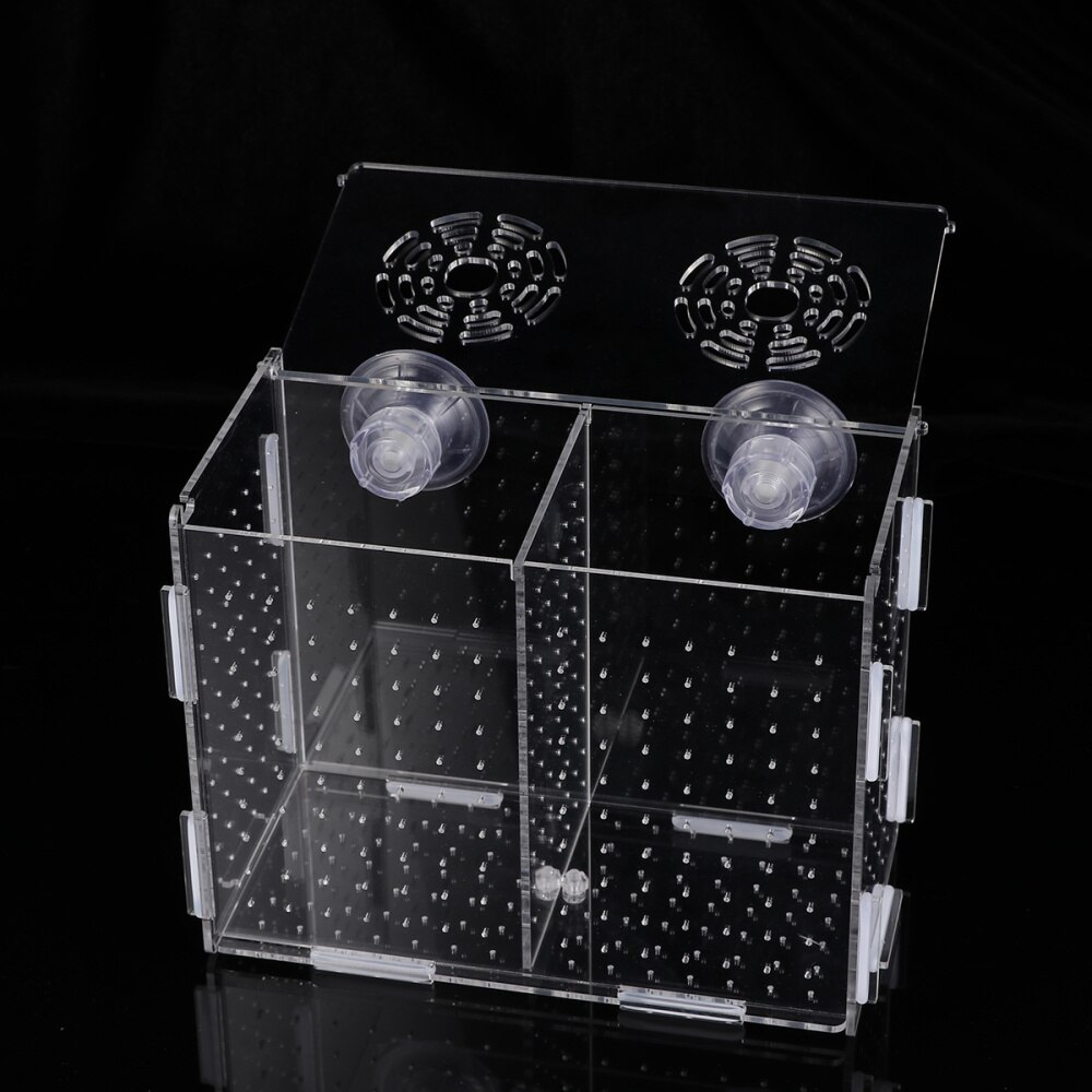 Transparent Fish Tank Breeding Isolation Box Aquarium Incubator Hatching Boxes Multifunctional Acrylic Fish Tank Holder(Suction