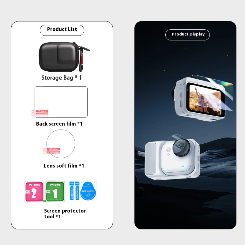 Voor Insta360 GO Ultra 9H Gehard Glas Film anti-kras Draagtas Beschermhoes voor Insta360 GO Ultra Camera accessoires: rode kleur