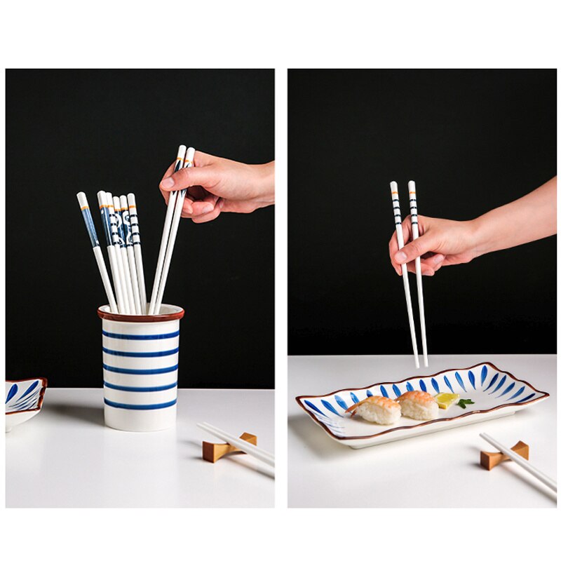 Pałeczki ceramiczne wielokrotnego użytku japońskie Sushi zestaw pałeczek gospodarstwa domowego porcelanowe zastawy stołbyć winnym porcelany kostnej pałeczki kuchenne prezenty