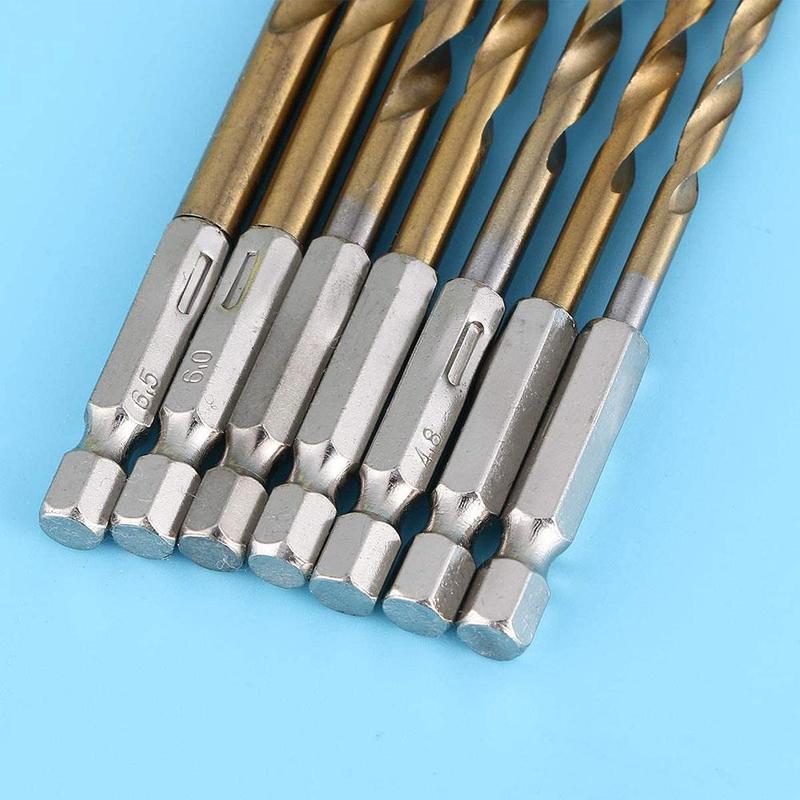 Titanium Coated HSS Drill Set Hex Shank Twist Drill Wood Boor Screwdriver Bits Drilling Aluminum X3J0
