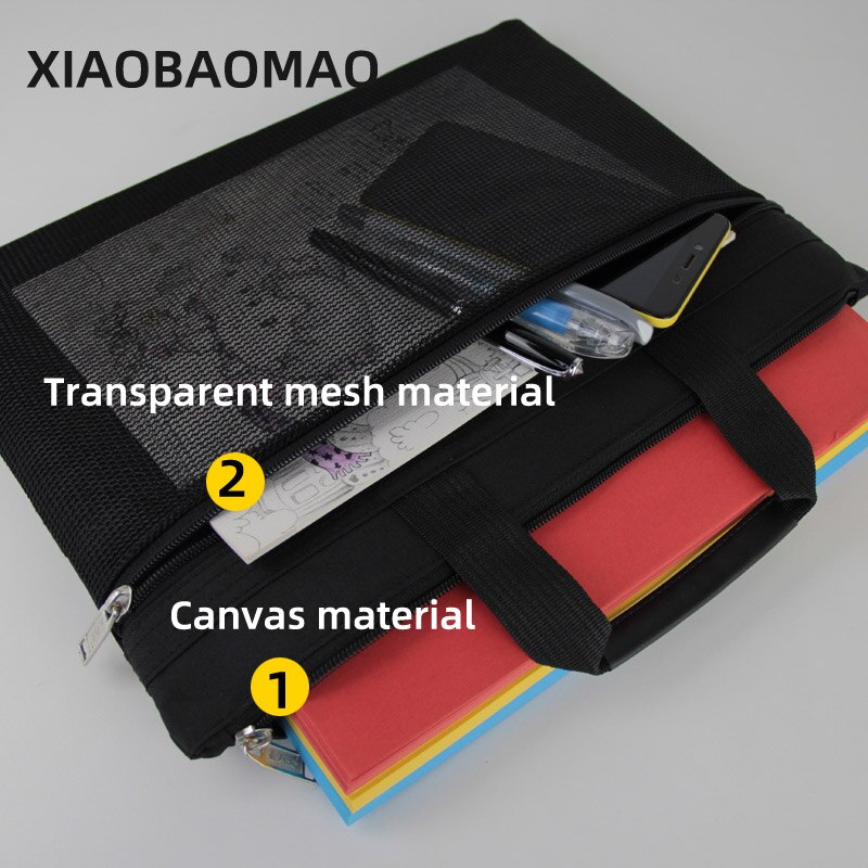 mesh oxford arkivpose  a4 dokumentpose  a4 glidelås dobbeltlags  a4 dokumenter arkivpose mappe kontorkoffert virksomhet