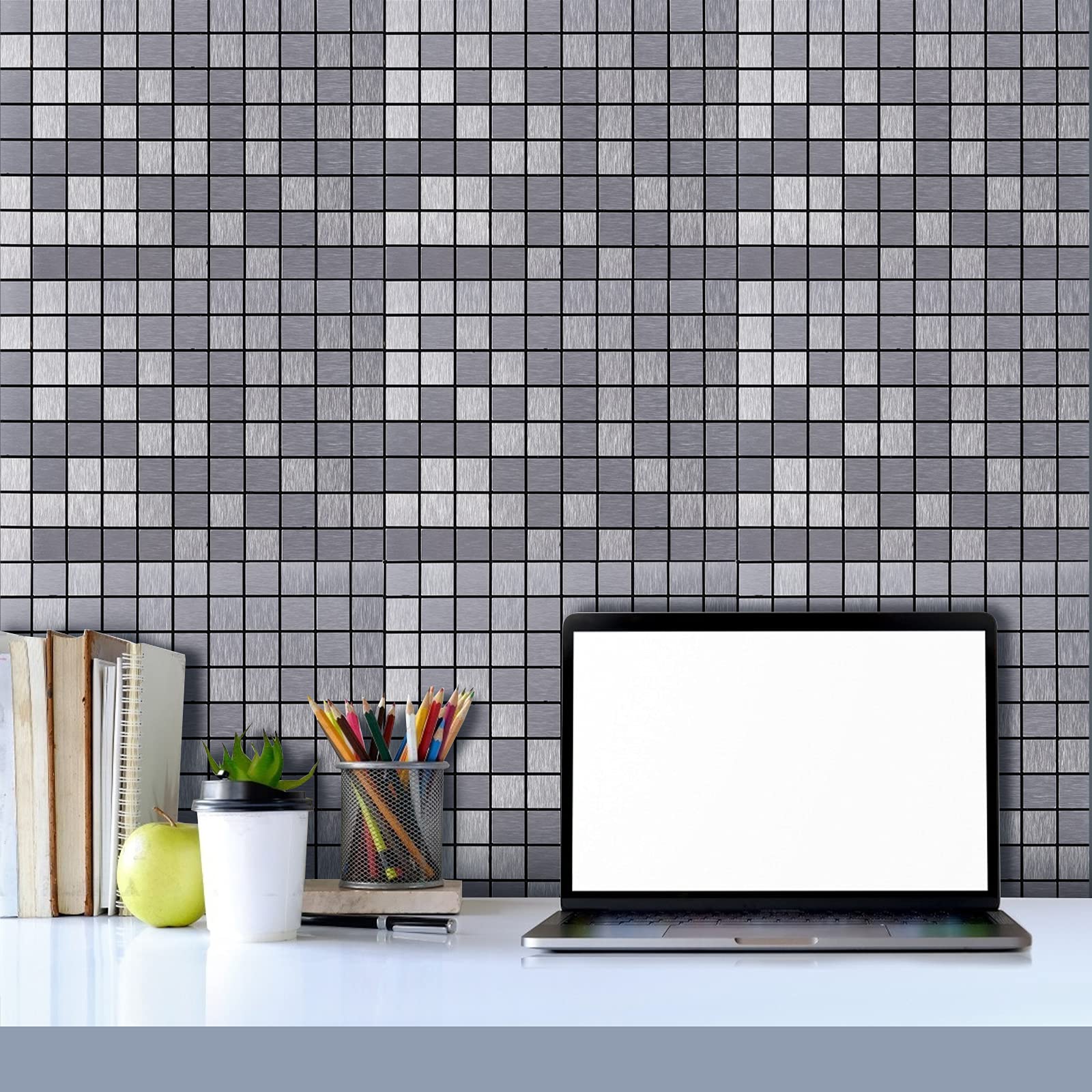 Piastrelle della metropolitana del Backsplash della cucina sbucciare e incollare Backsplash pannelli di parete della carta da parati 3d insonorizzati del metallo attaccare sulle piastrelle per la cucina