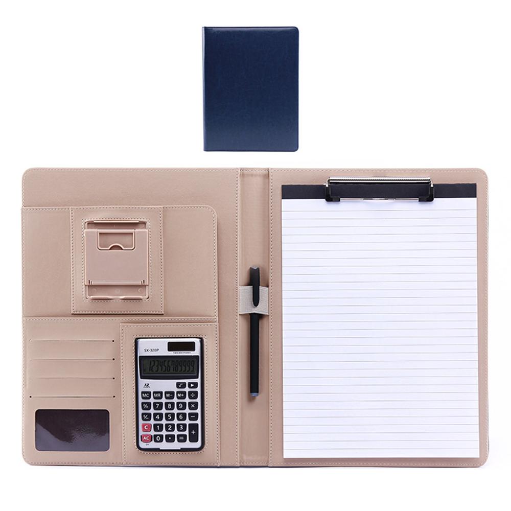 A4 PU Leather Clipboard Folder Multifunction Filing Document File Meeting Holder C90C: B-DB