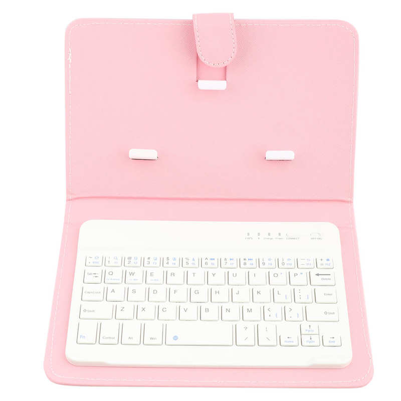 Universal Wireless Bluetooth Keyboard Flip Case Cover Met Stand Voor Ios/Android Telefoons: Pink