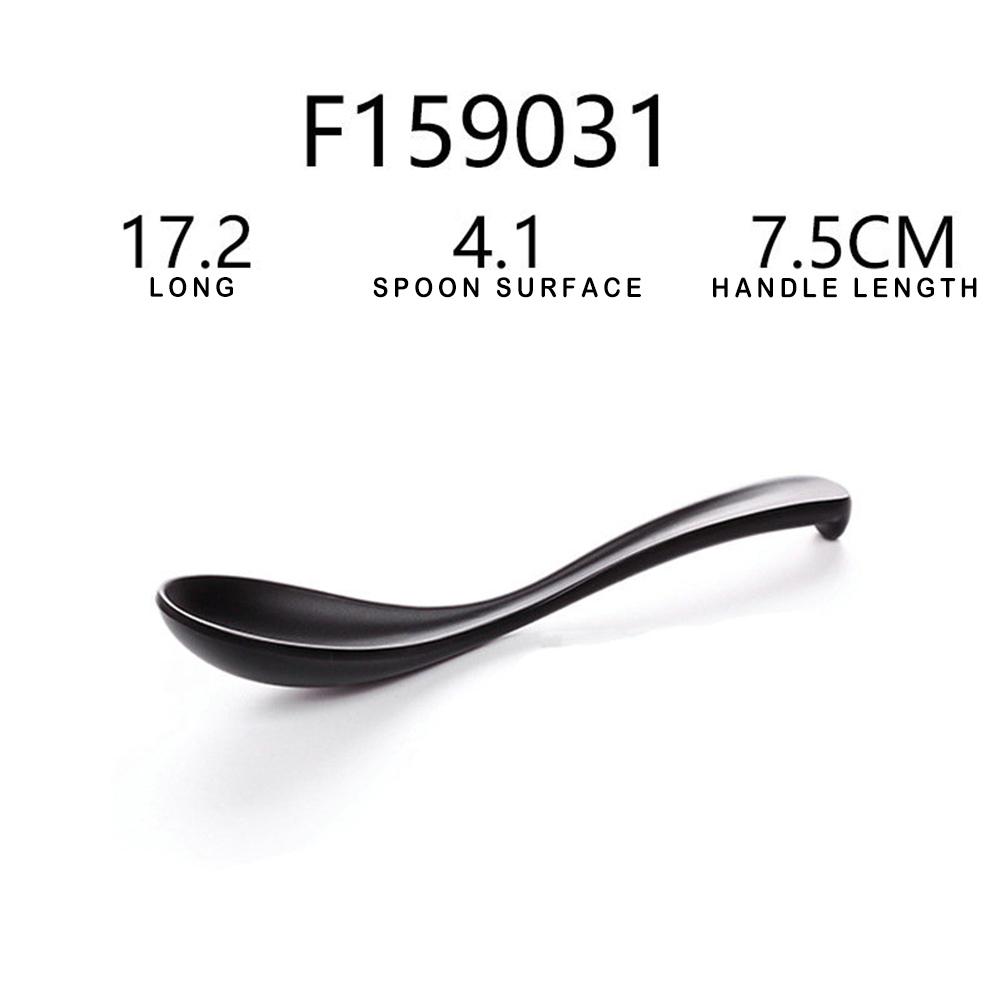 Soup Spoon Black Matte Ladle Spoon Japanese Style Hand-Pulled Noodle Tableware Anti-Fall Tortoise Shell Shaped Spoon 1.10: A