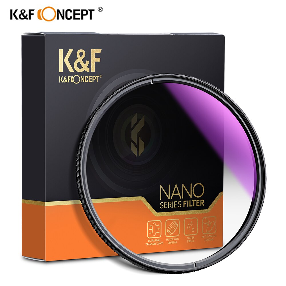 K &amp; F Concept Nona-X Hd Zachte GND8 ND8 Lens Filter Gradiënt Nd 49/52/55/58/62/67/72/77/82Mm Gradiënt Neutrale Dichtheid Camera Lens