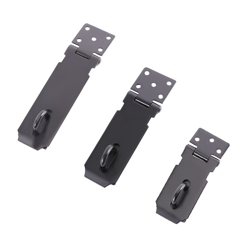 3/4/5 Inch Stainless Steel Padlock Clasp Black Hasp Staple With Screws For Door Lock Shed Cabinet Household Anti-theft Hardware