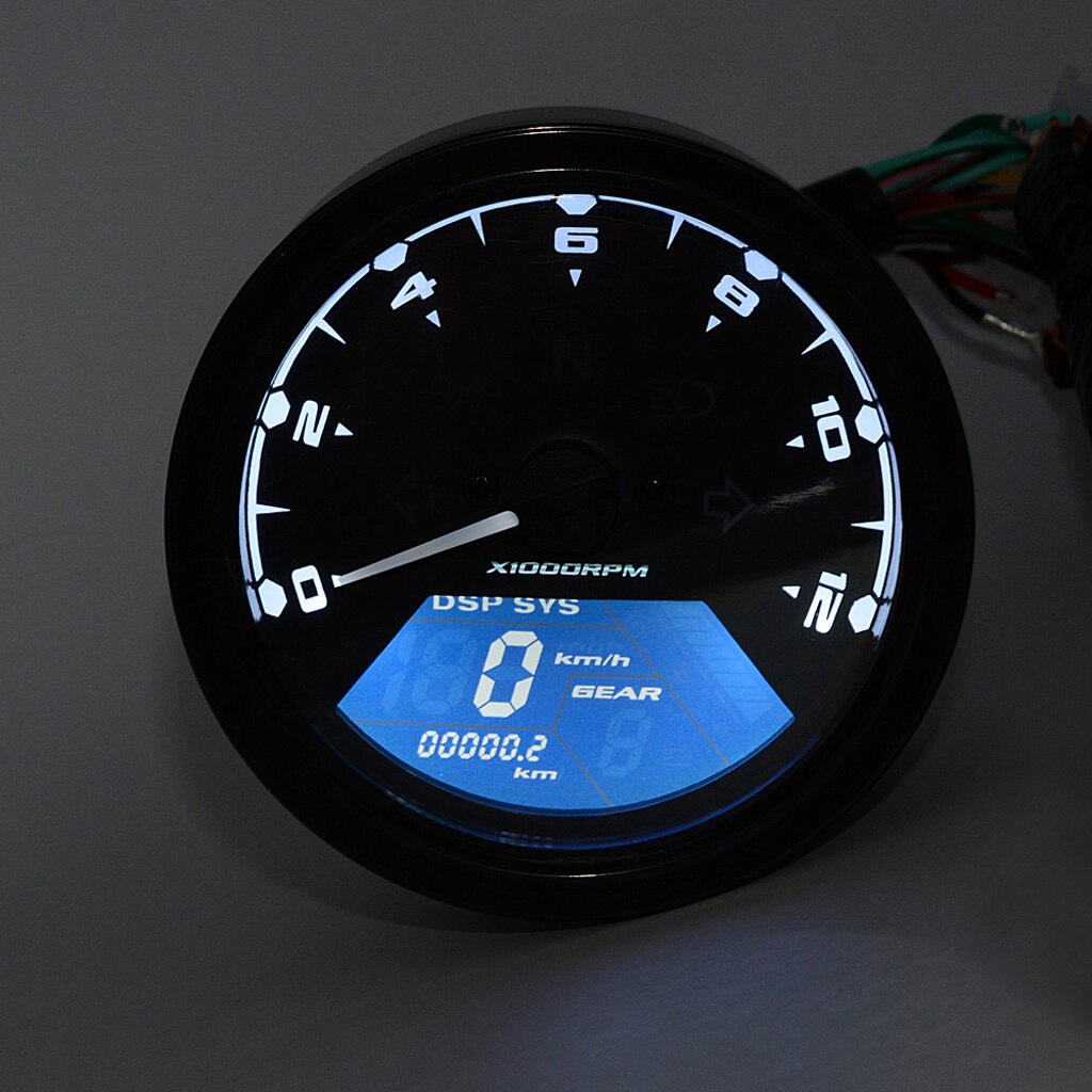 12000 tr/min KMH/MPH LCD Signal numérique moto compteur de vitesse odomètre moto