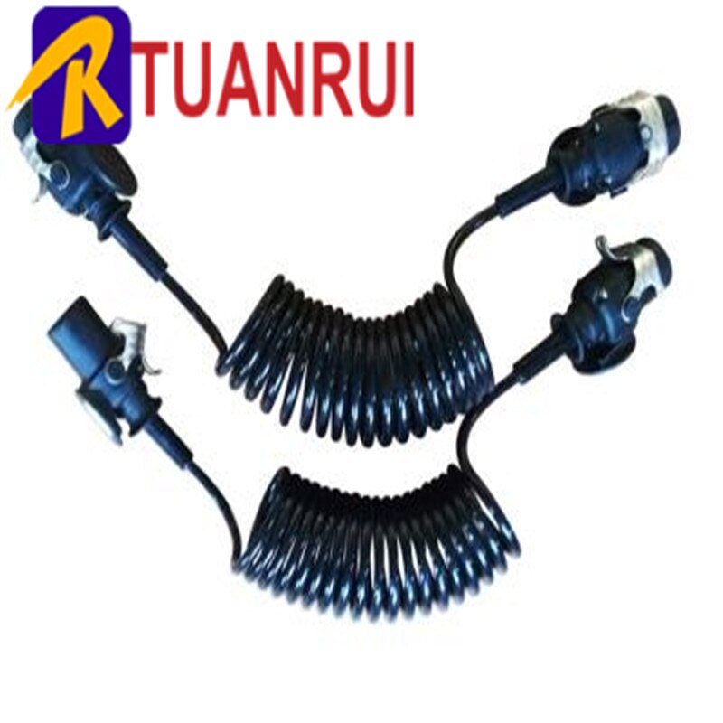 3 Core Spring Wire Spiral Electric Cable 0.5 Square 2.5 m 5 m 7.5 m Black Power Cord Extensible Wire