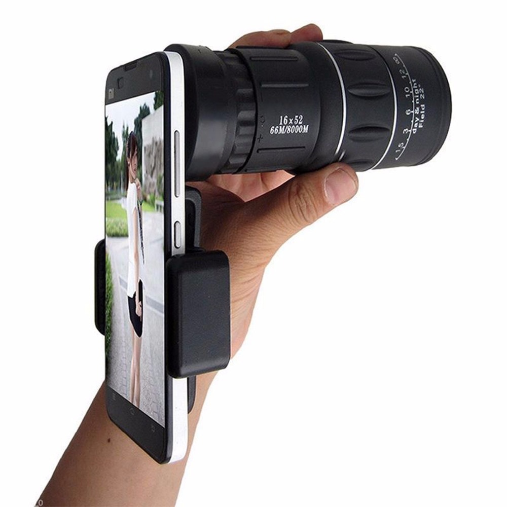 Portable 16X Monocular Telescope Zoom Lens Universal Mobile Phone Clip Lens for iPhone Samsung Huawei External Camera Lens