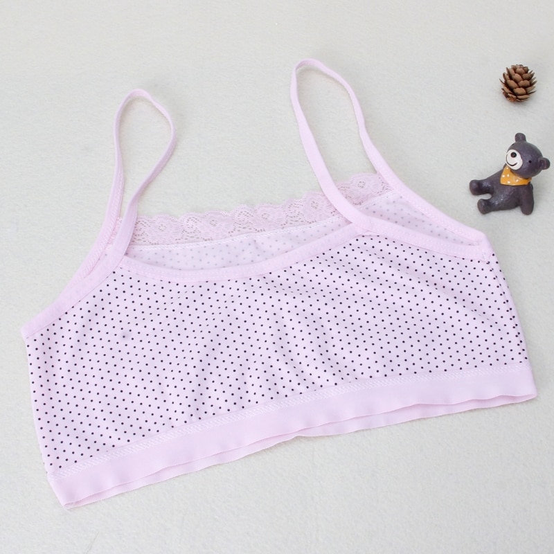Young Girls Thin Training Lace Bra Soft Breathable Cotton Bra Teenage Underwear Children Bra For Kids Teens Puberty