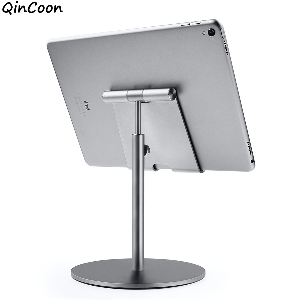 Large Size & Height Adjustable Aluminum Tablet Stand 360° Rotation Desk Tablet Holder for iPad Tab Kindle Nintendo Switch(4-13")
