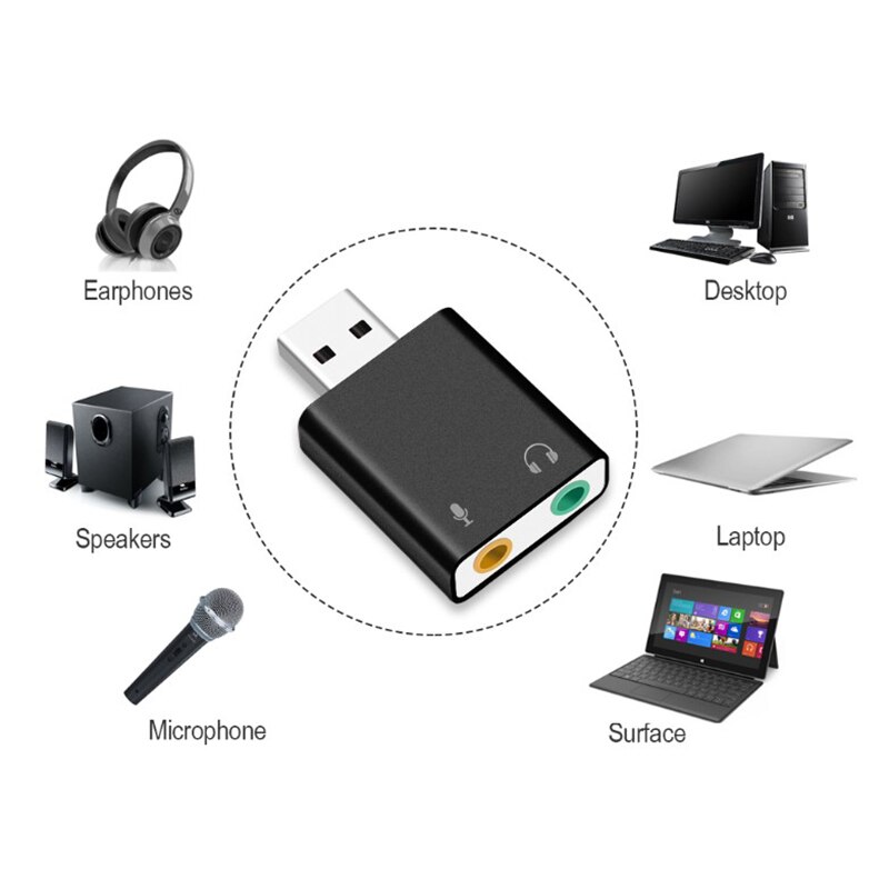 7.1- -kanavainen alumiiniseos usb-äänikortti tietokoneen ulkoinen äänikortti usb 7.1 -äänikortti analoginen äänikortti