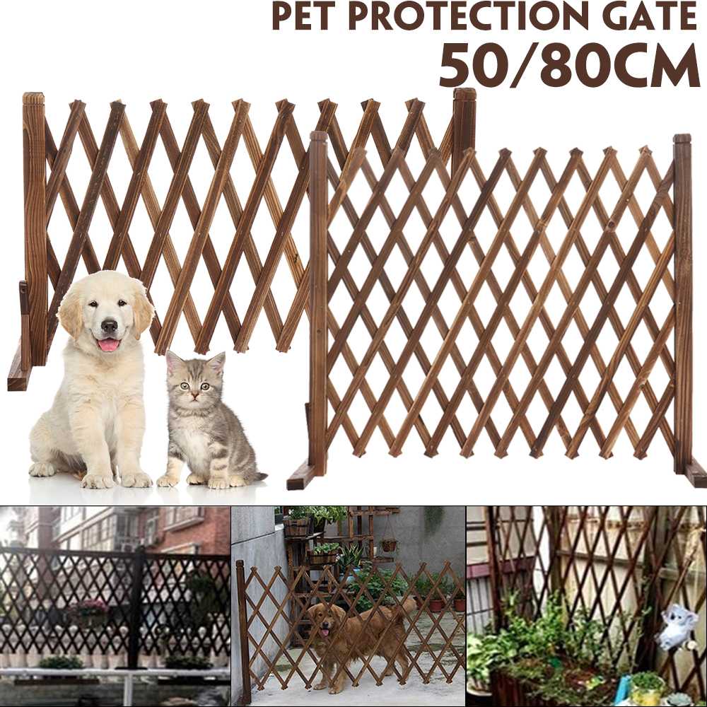 130cm Retractable Anticorrosive Wooden Garden Pull Net Wall Fence Panel Plant Climb Trellis Support For Home Yard Garden Decor