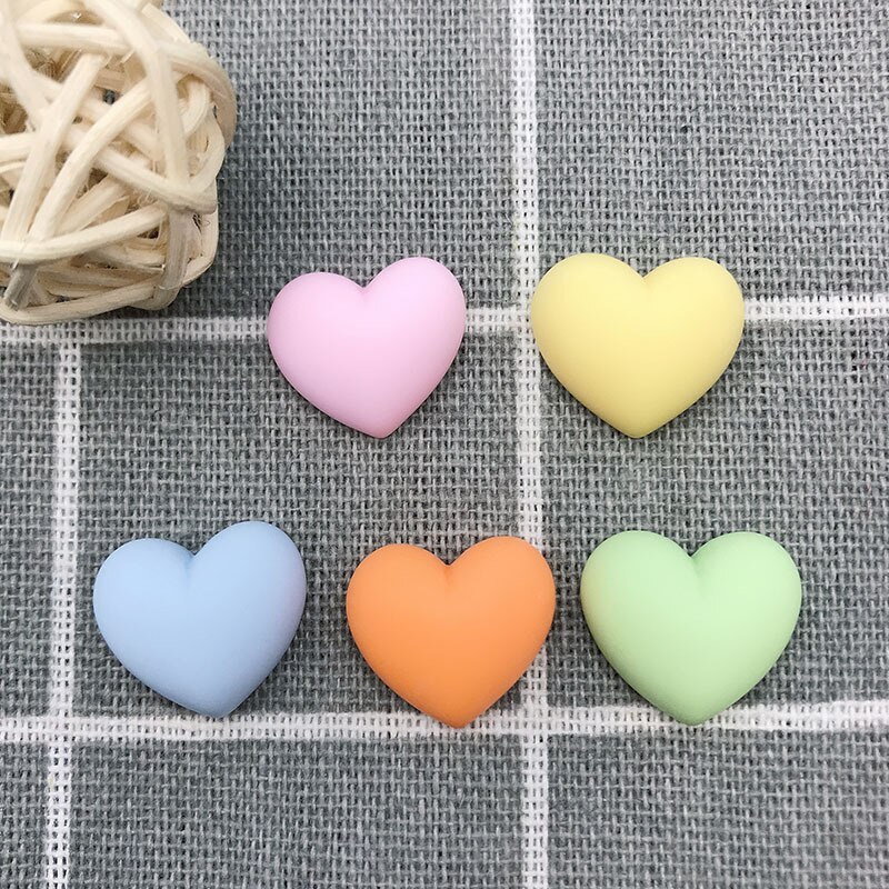 6Pcs Solid-Kleur Liefde-Vormige Hars Koelkast Magneten Leuke Magneet Koelkast Magneten Thuis Ornamenten: 5pcs mix