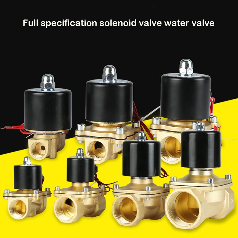 Normally closed solenoid valve 1/4",3/8",1/2",3/4",AC220V,DC12V/24V Electric Solenoid Valve Pneumatic Valve for Water Oil Air NC