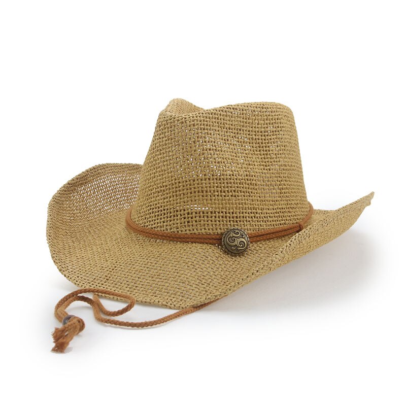 Chapeaux de soleil à large bord pour hommes et femmes, cowboy occidental, panama, chapeaux à ceinture, vintage, hip hop, street, kaki, chameau, été: 10
